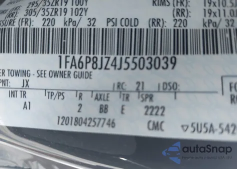 2018 Ford Shelby Gt350 из США, поврежденный, VIN 1FA6P8JZ4J5503039